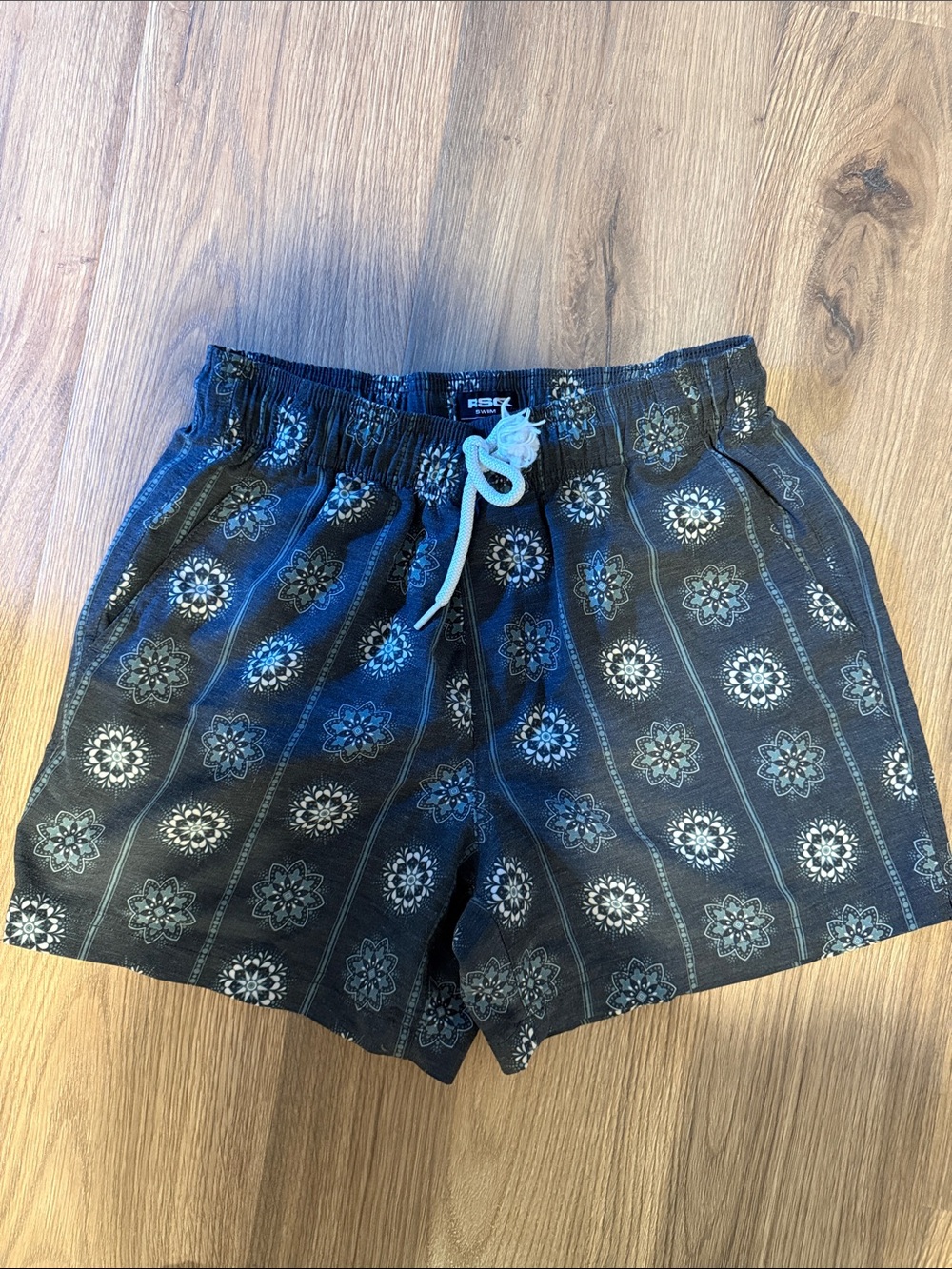 RSQ Navy Floral Medallion Athletic Shorts